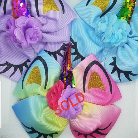 💛🧡💜Jumbo Unicorn Bows💛🧡💜 - Picture 4 of 4